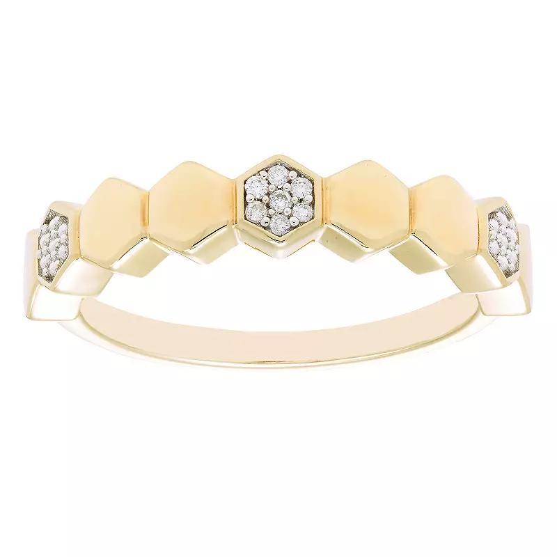 Boston Bay Diamonds 14k Gold Over Sterling Silver Diamond Accent Hexagon Stackable Ring, Womens Gold Tone Product Image