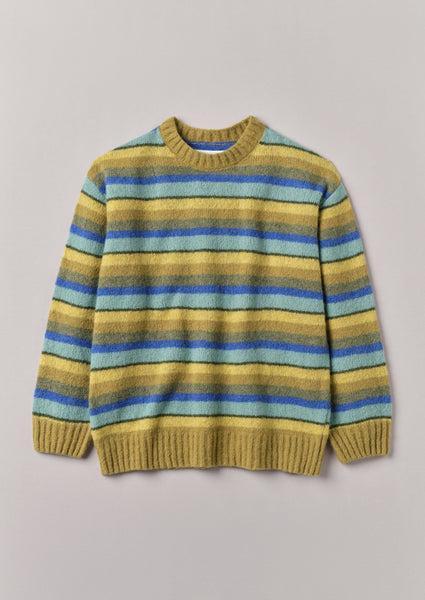 Brushed Stripe Sweater | Mustard Multi Product Image