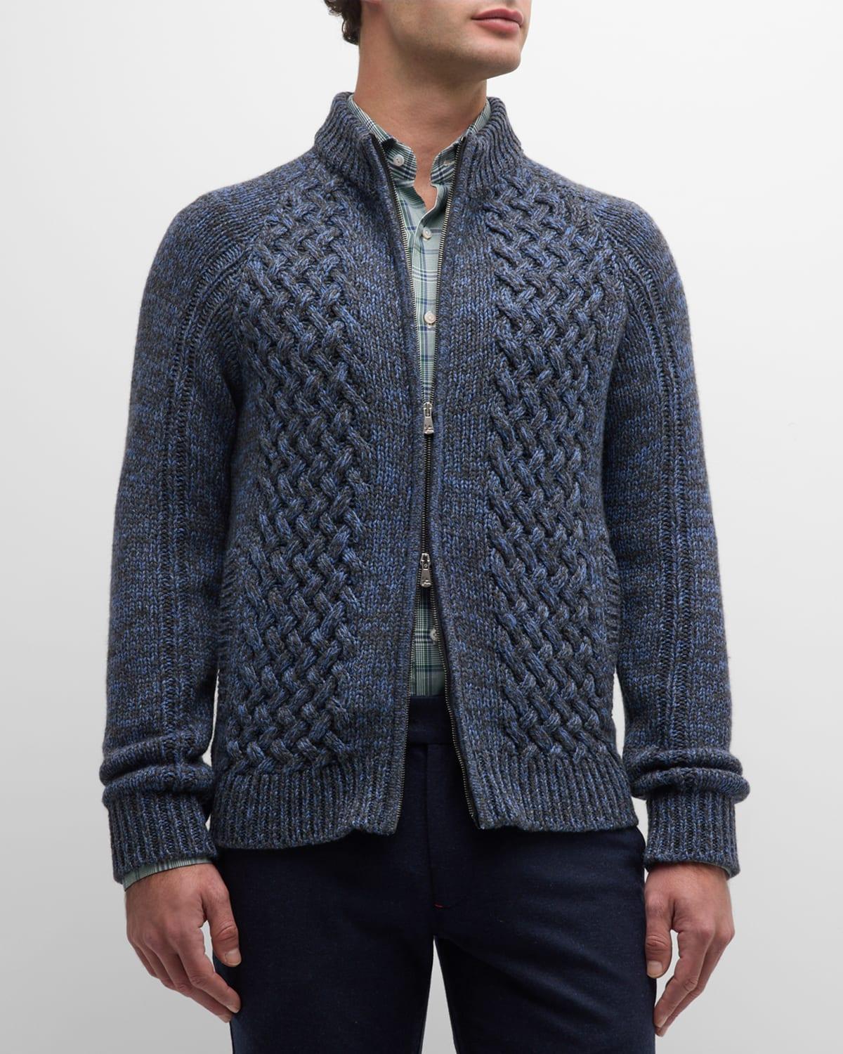 Mens Cashmere Knit Full-Zip Sweater Product Image