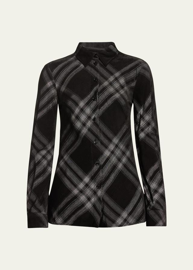 Burberry Button Down Blouse in Black Product Image