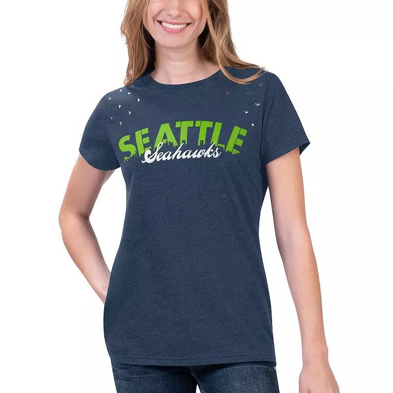 Womens G-III 4Her by Carl Banks Heathered College Seattle Seahawks Main Game T-Shirt Blue Product Image