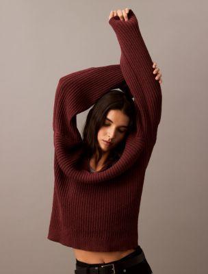 Boucle Relaxed V-Neck Sweater Product Image