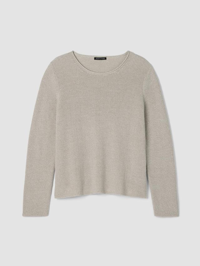 EILEEN FISHER Peruvian Organic Cotton Crepe Crew Neck Topfemale Product Image