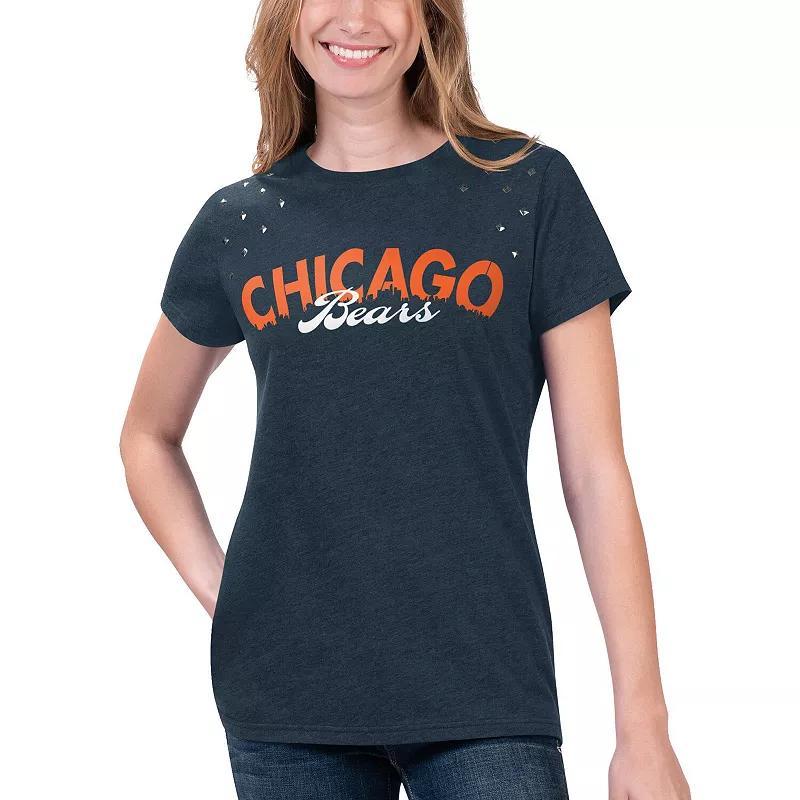 Womens G-III 4Her by Carl Banks Heathered Chicago Bears Main Game T-Shirt Blue product image