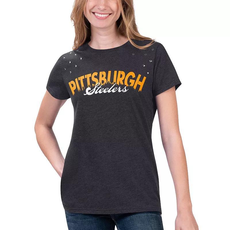 Womens G-III 4Her by Carl Banks Heathered Pittsburgh Steelers Main Game T-Shirt Product Image