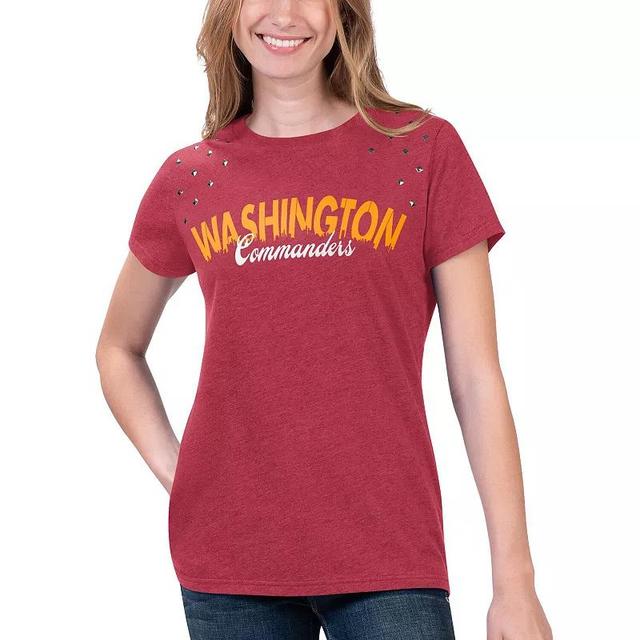 Womens G-III 4Her by Carl Banks Heathered Burgundy Washington Commanders Main Game T-Shirt Product Image