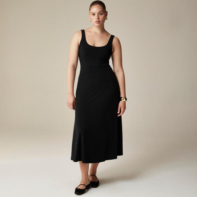 Scoopneck A-line midi dress in matte jersey Product Image