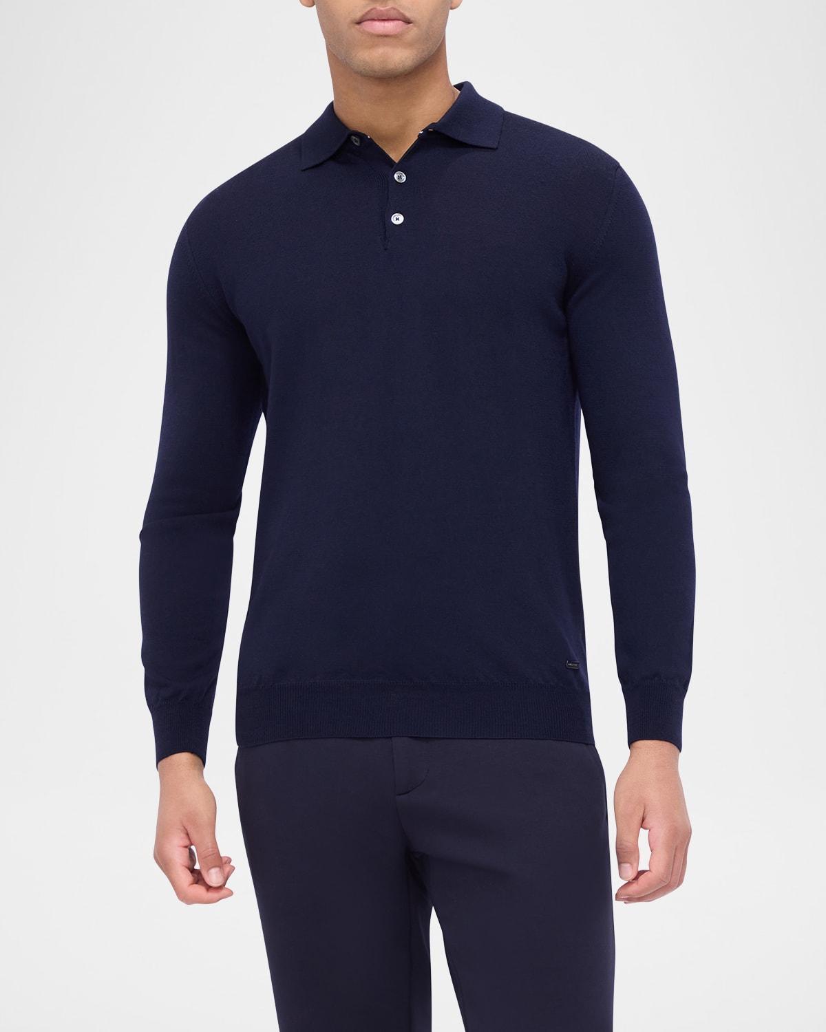 Mens Solid Polo Sweater Product Image