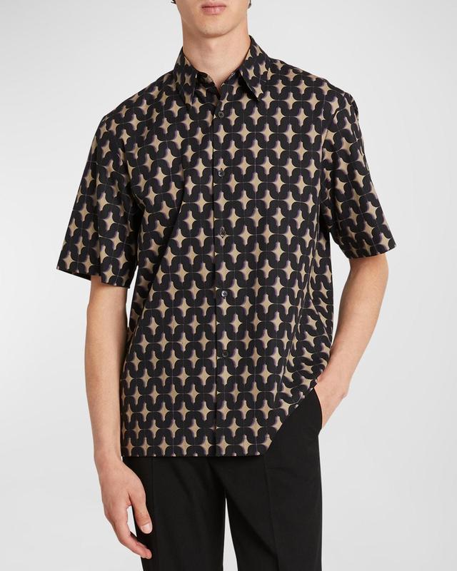 Dries Van Noten Clasen Abstract Print Cotton Button-Up Shirt Product Image