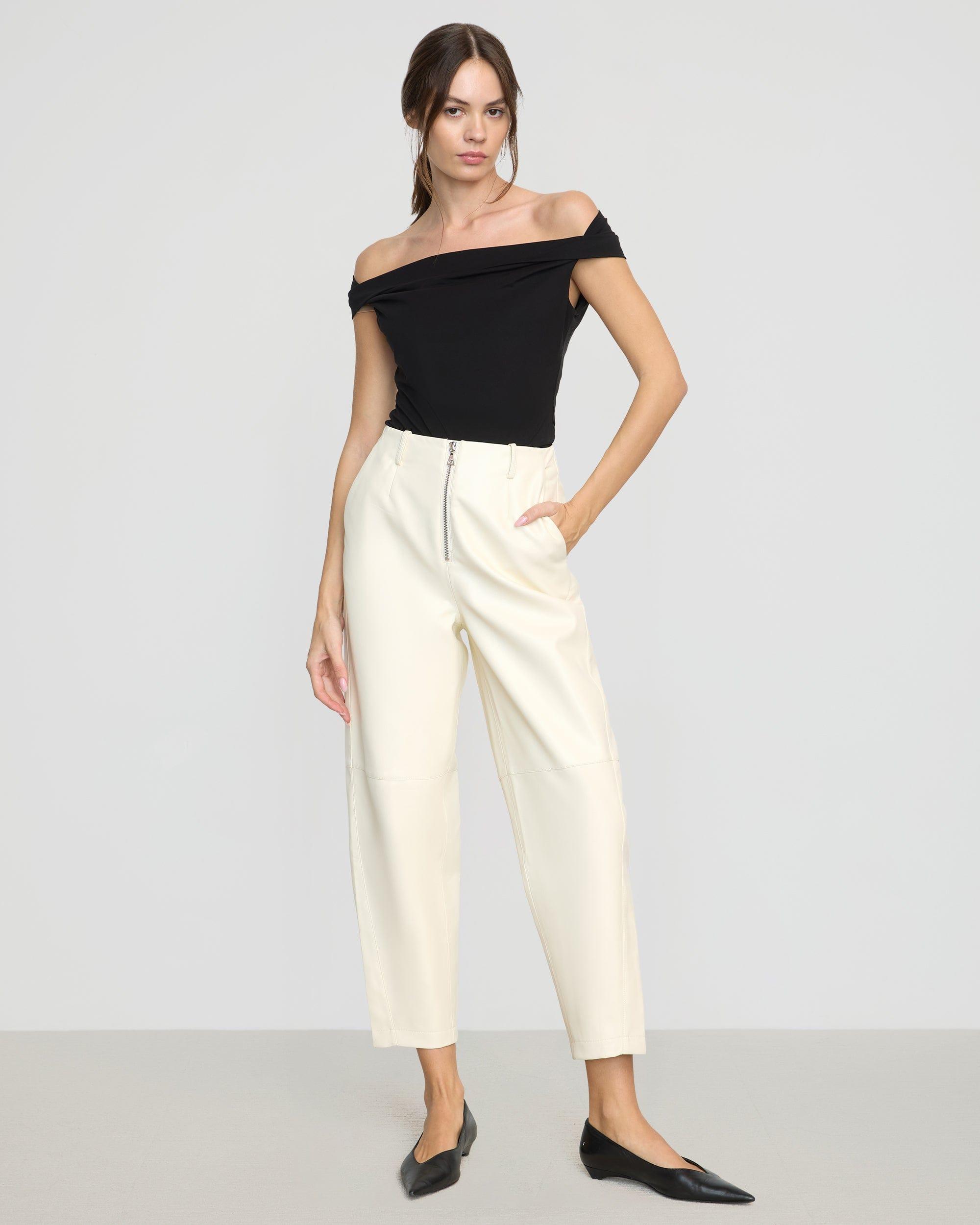 Rupa Vegan Leather Barrel-Leg Pant Product Image