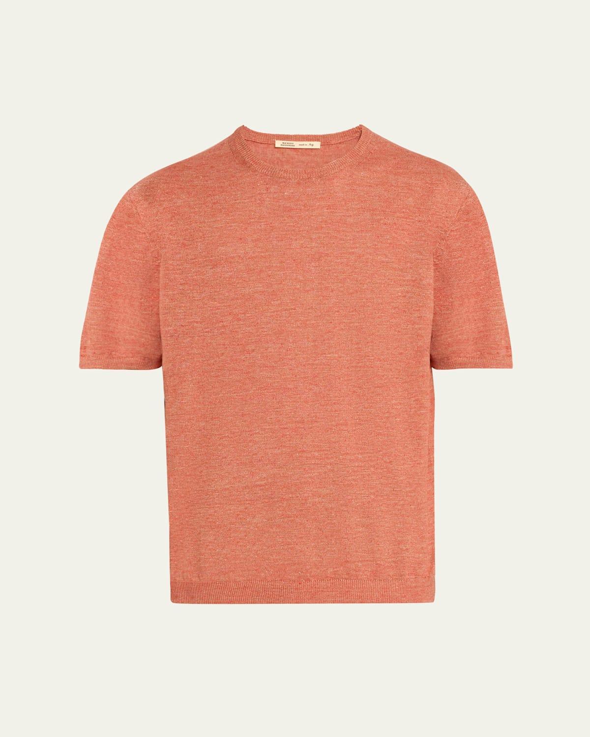 Mens Linen Melange Crewneck T-Shirt Product Image