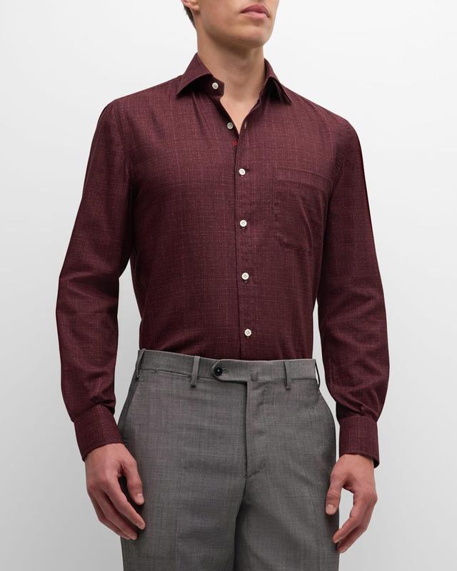 Mens Cotton Textured-Print Sport Shirt Product Image