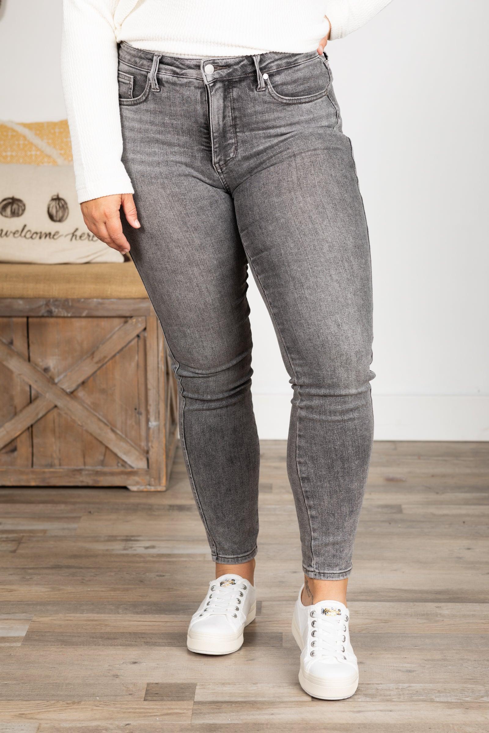 Judy Blue Grey Tummy Control Skinny Jeans Product Image