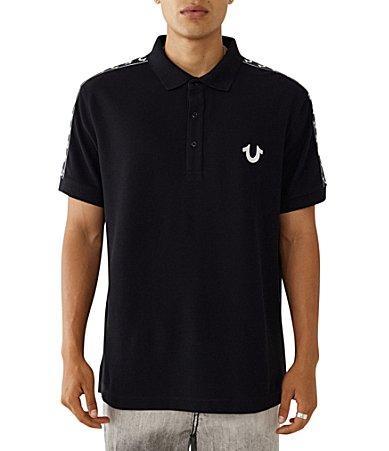 True Religion Mens Damask Short Sleeve Polo Shirt Product Image