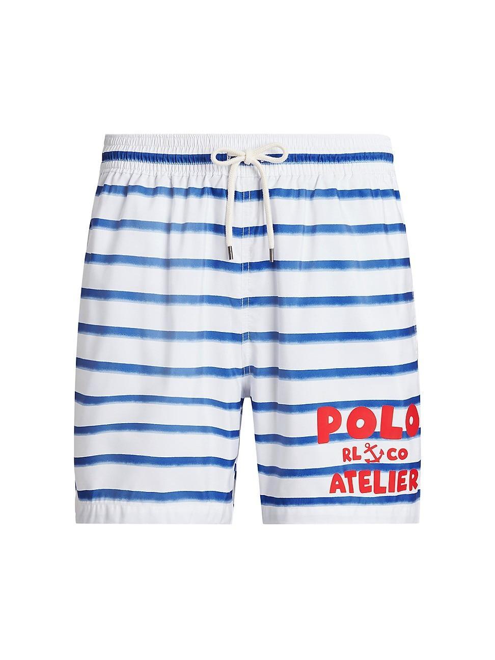 Mens Traveler Striped Swim Trunks Product Image