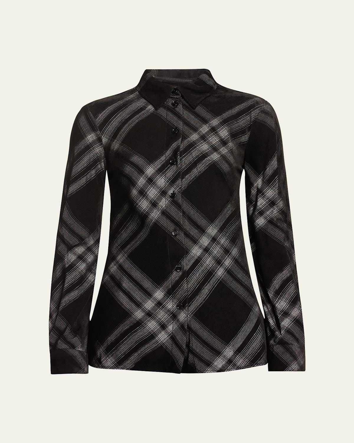 Burberry Button Down Blouse in Black Product Image