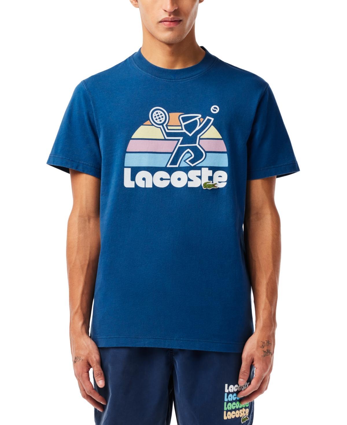 Lacoste Mens Short Sleeve Crewneck Logo Graphic T-Shirt Product Image