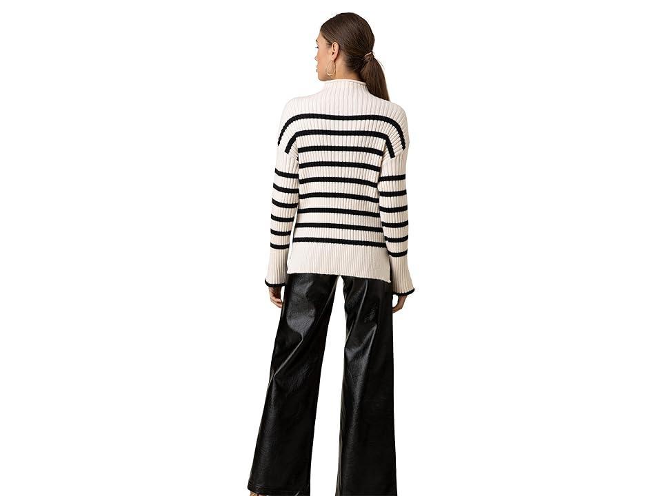 line and dot Sunday Stripe Sweater (Ivory/Black) Women's Sweater Product Image