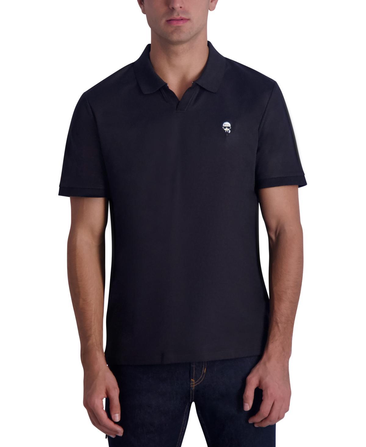 Karl Lagerfeld Paris Mens Slim Fit Short-Sleeve Pique Polo Shirt, Created for Macys Product Image