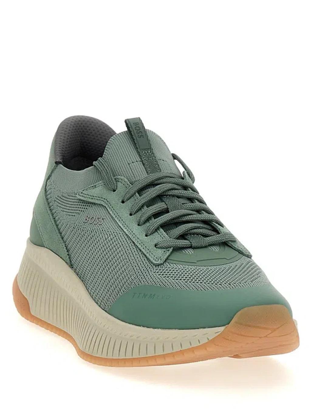 HUGO BOSS Boss  Ttnm Evo Knitted Upper Trainers In Green Product Image