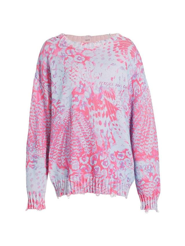 Womens Printed Cotton Knit Sweater Product Image