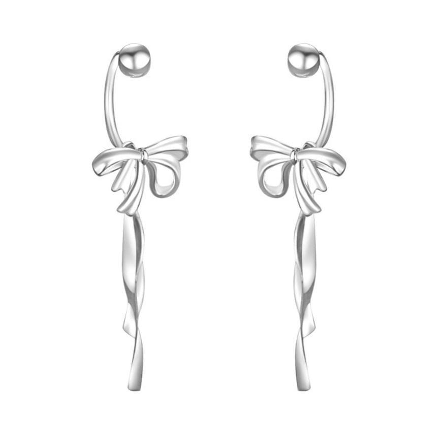 925 Sterling Silver Bowknot Drop Earring Product Image