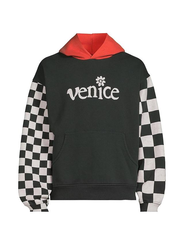 Mens Venice Check Cotton-Blend Hoodie Product Image