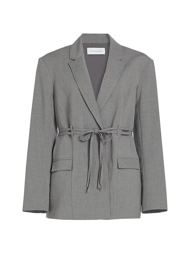 Womens Leighton Pinstriped Oversized Blazer Product Image