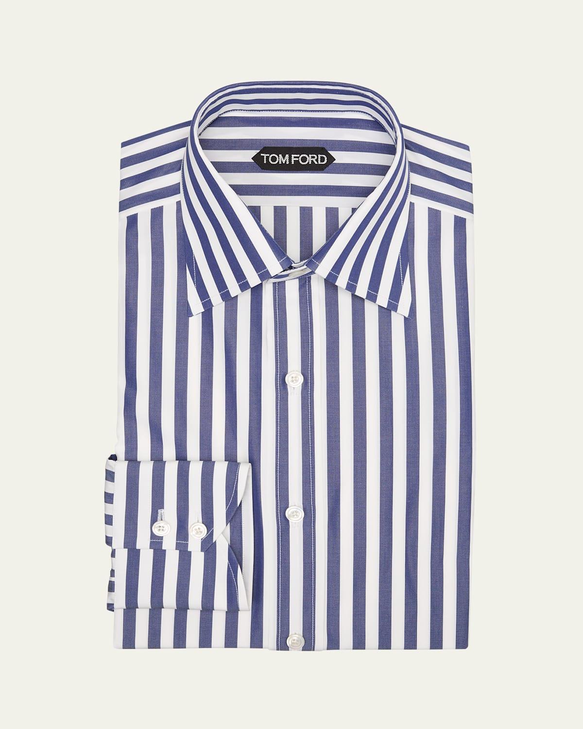 Mens Cotton Bengal Stripe Dress Shirt Product Image