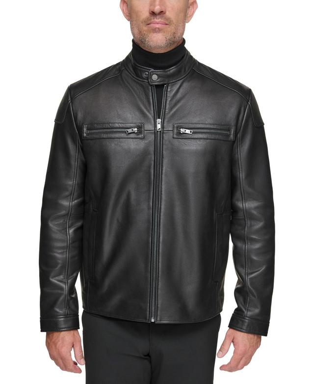 Andrew Marc Mens Bantam Leather Moto Jacket - Black Product Image