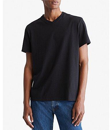 Calvin Klein Short Sleeve Smooth Cotton Solid V-Neck T Product Image