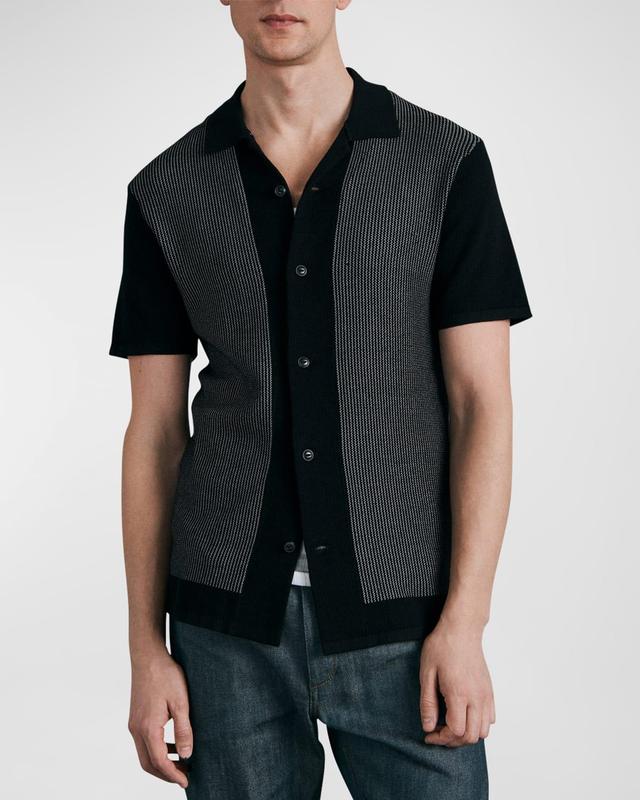 rag & bone Harvey Short Sleeve Knit Button-Up Camp Shirt Product Image