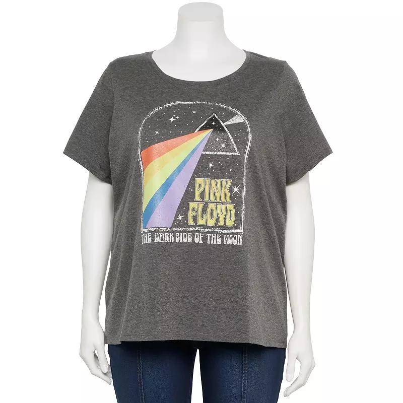 Womens Plus Size Pink Floyd Graphic Tee Grey Heather Product Image