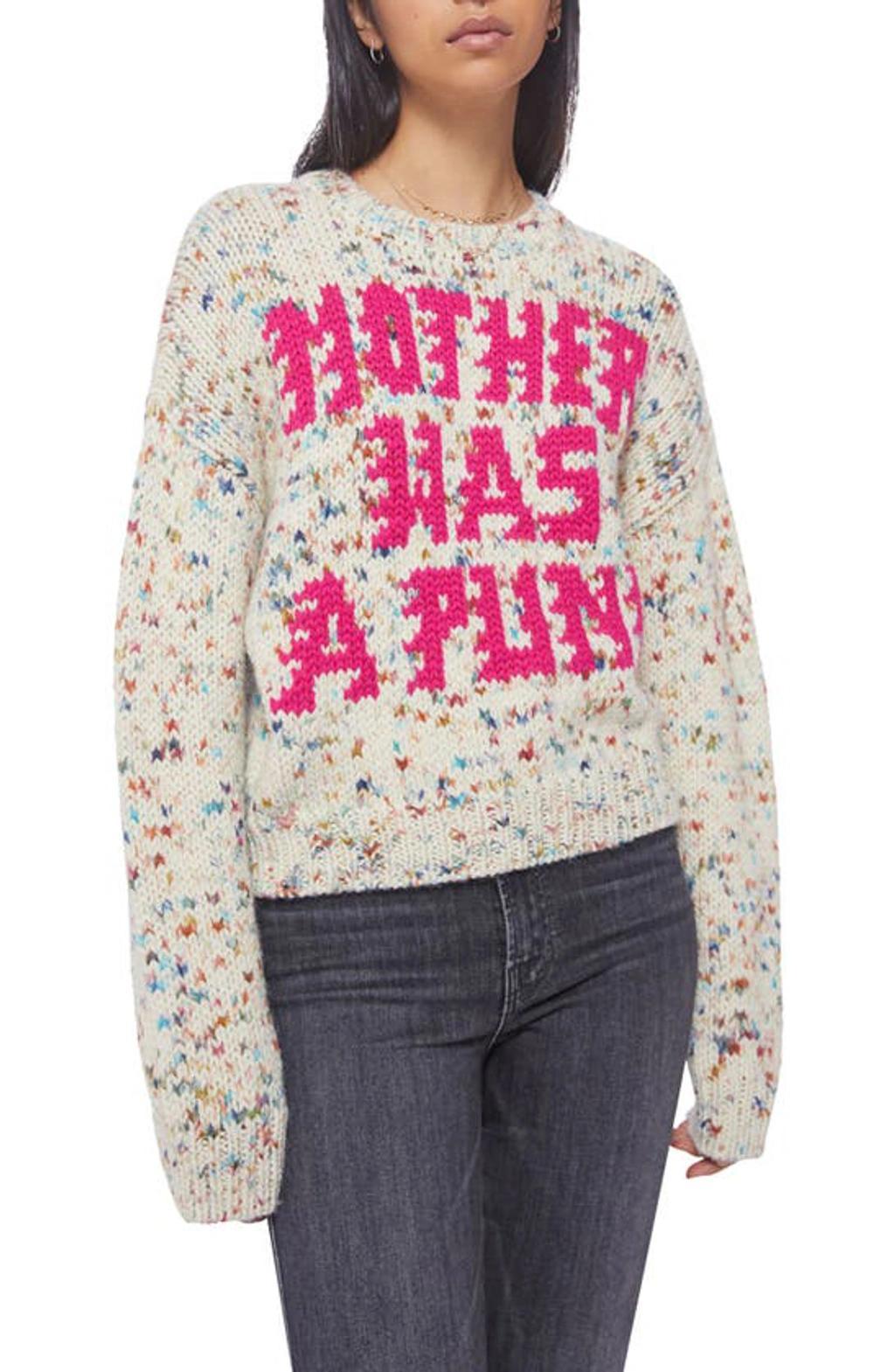 Confetti Alpaca Blend Graphic Sweater In  Was A Punk Sweater product image