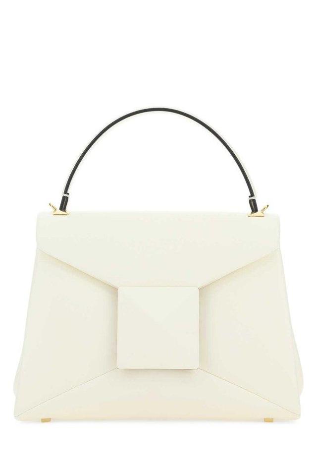 VALENTINO GARAVANI Rockstud Tote Bag In White Product Image