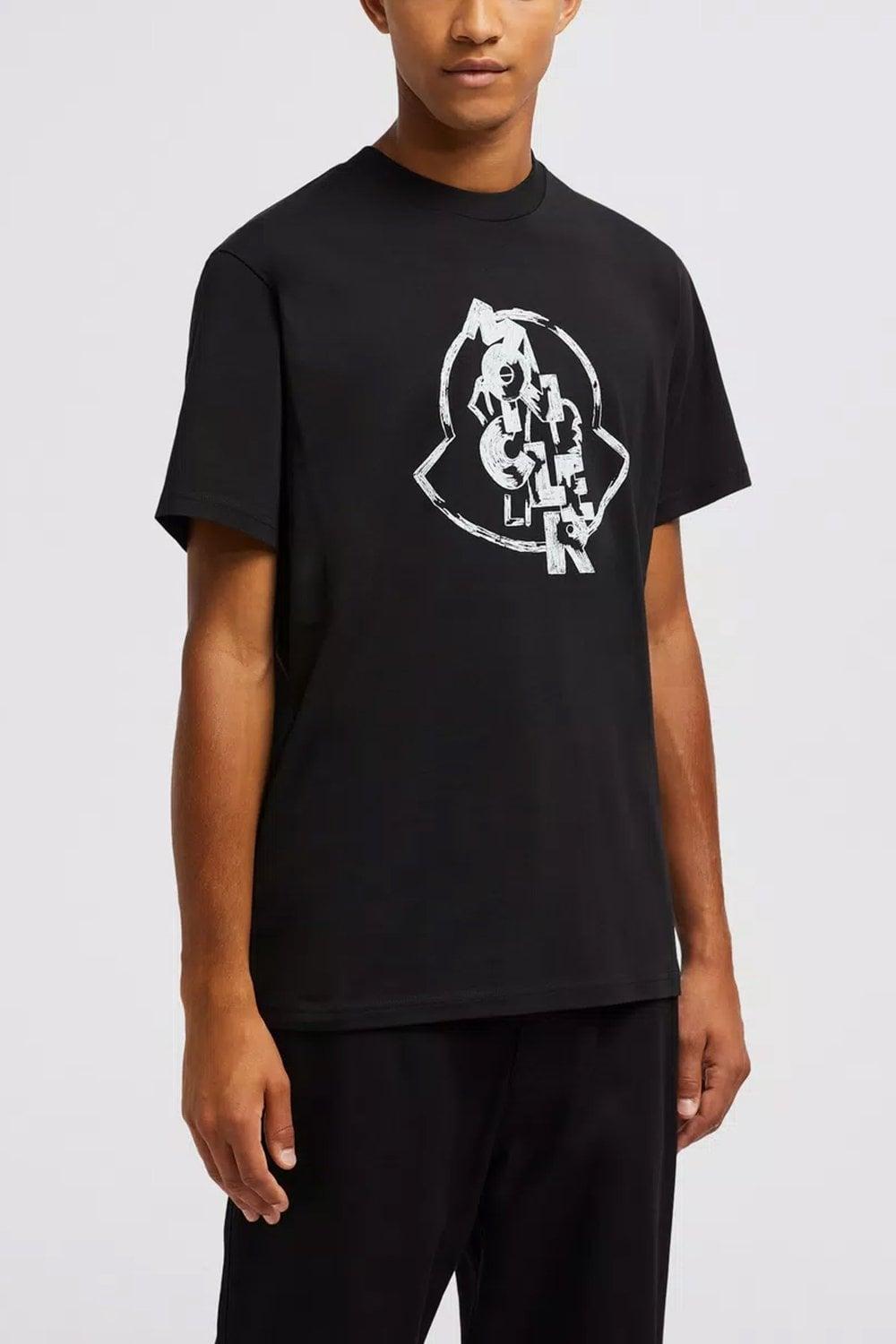 MONCLER Text Branding Cotton T Shirt In Various Product Image