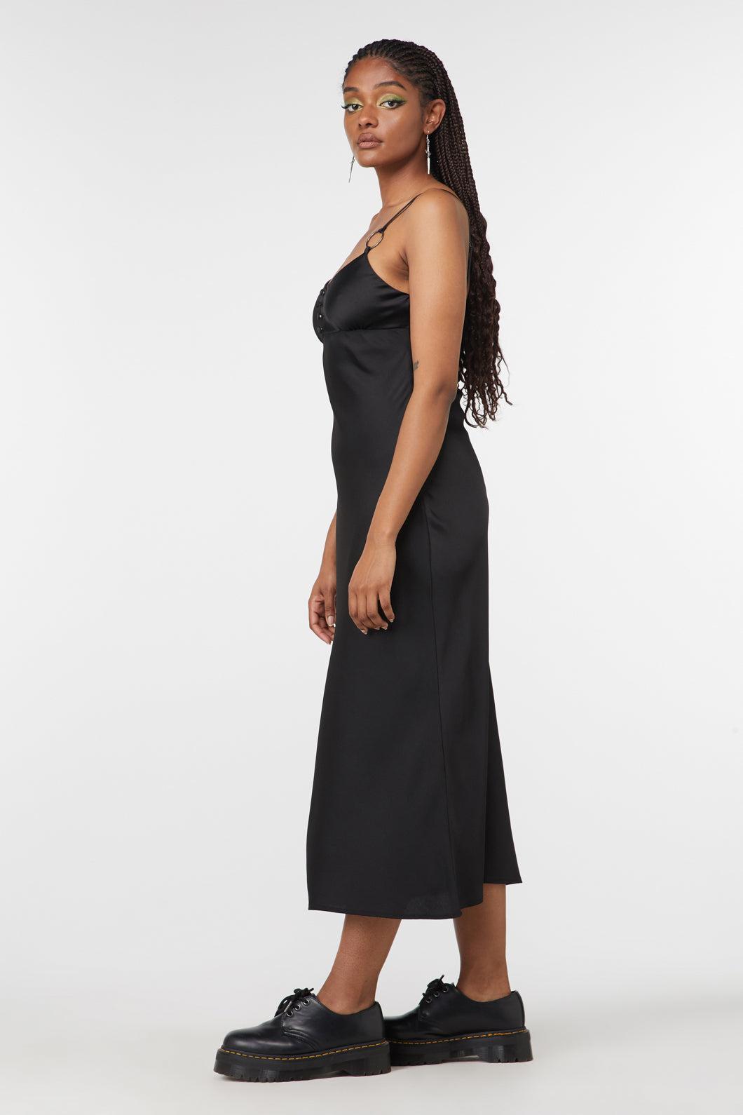 Lizzie Satin Bias Cut Dress Product Image