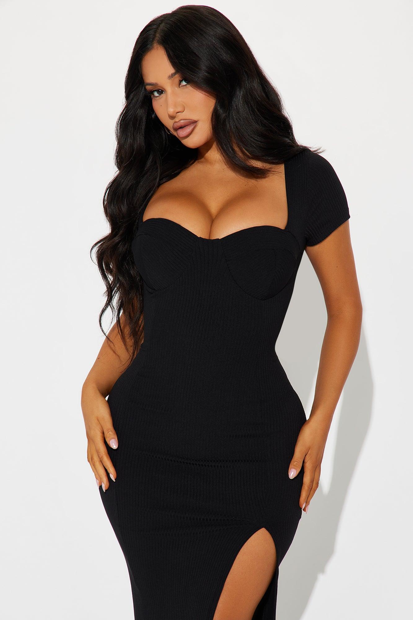 Ashton Short Sleeve Maxi Dress - Black Product Image