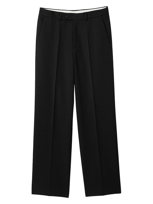 sandro Brooks Wool Blend Straight Leg Pants in Black at Nordstrom, Size 42 Product Image