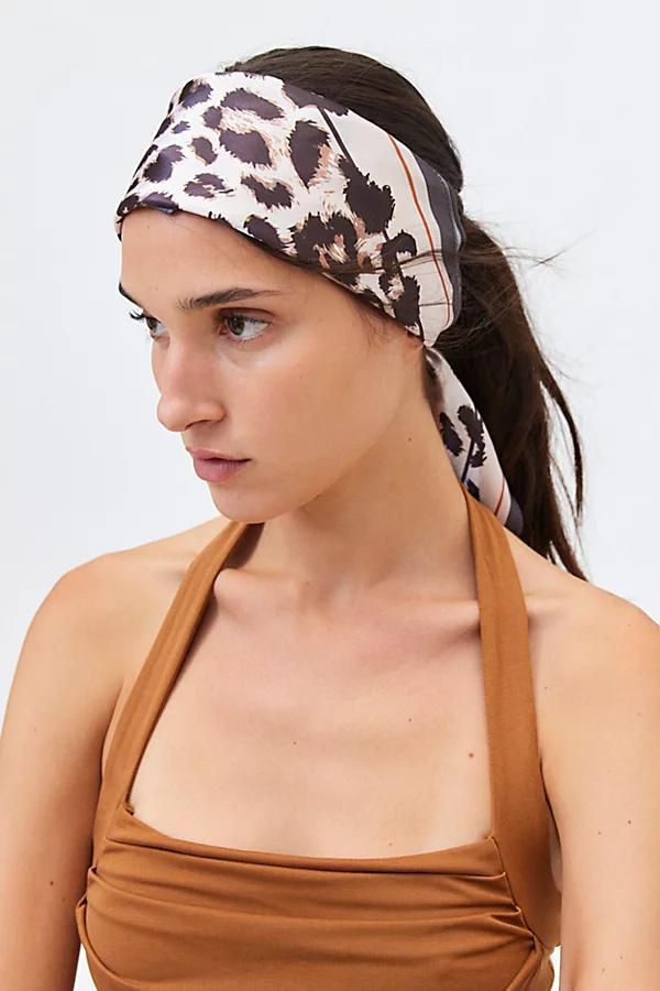 Leopard Print Silky Scarf Womens at Urban Outfitters Product Image