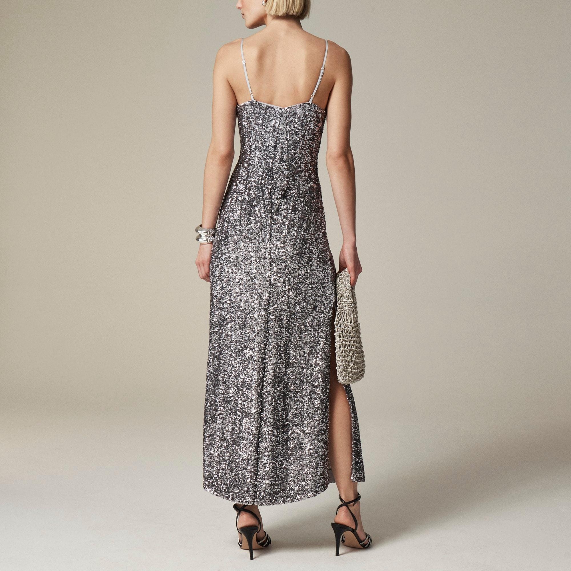 Sequin floor-length slip dress Product Image