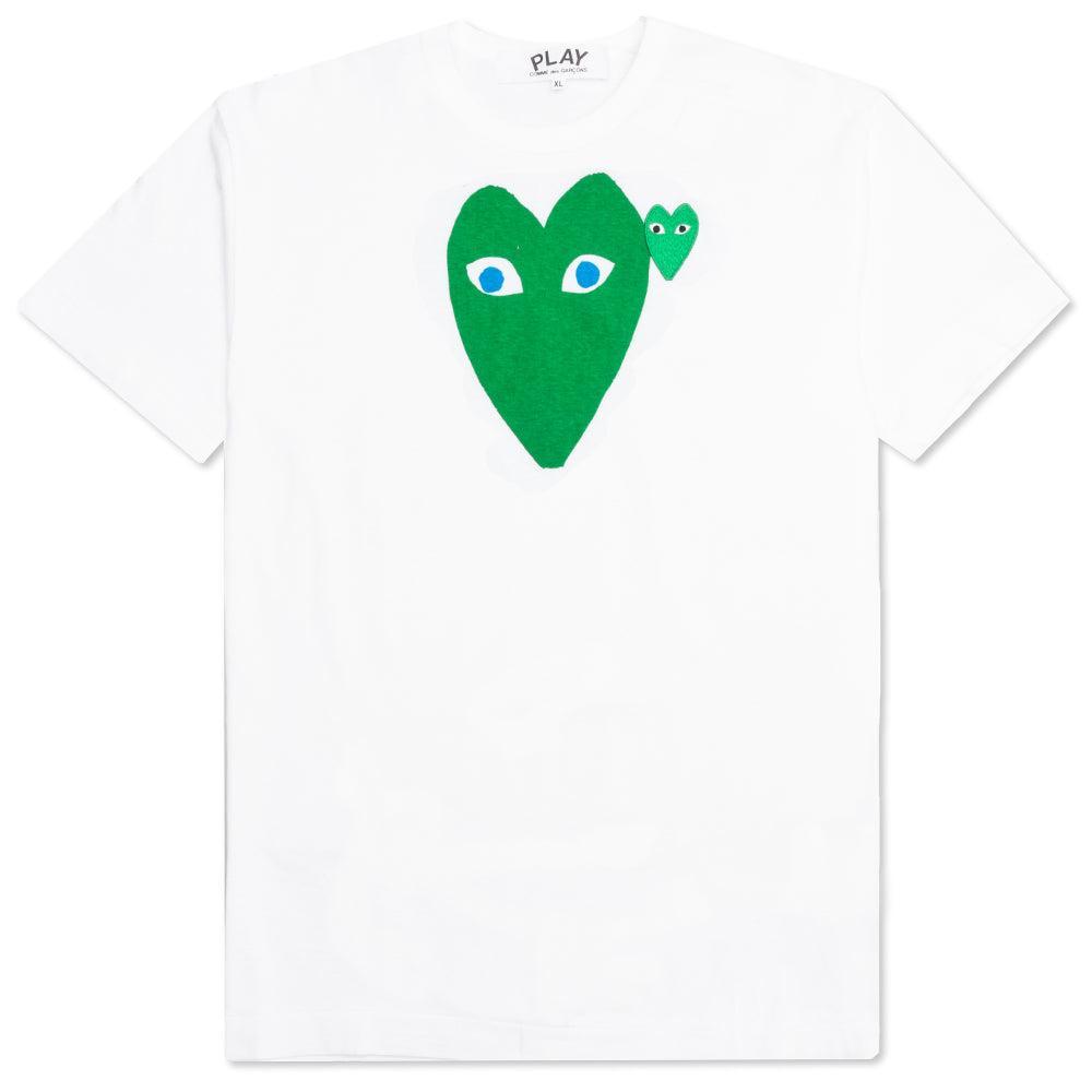 Blue Eyed Green Heart Tee - White Male Product Image