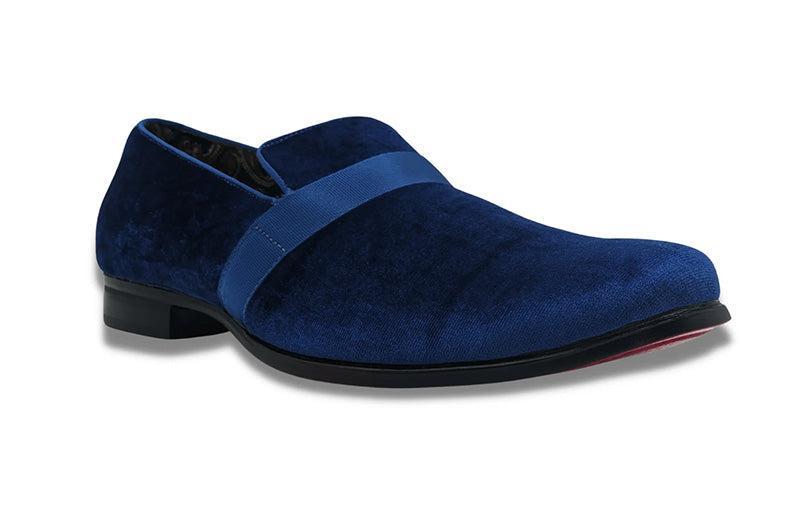 (Size 10½) Cobalt Blue Solid Velvet Loafer Product Image