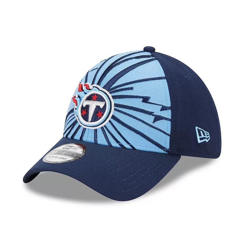 Mens New Era Blue/Navy Tennessee Titans Shattered 39THIRTY Flex Hat Product Image