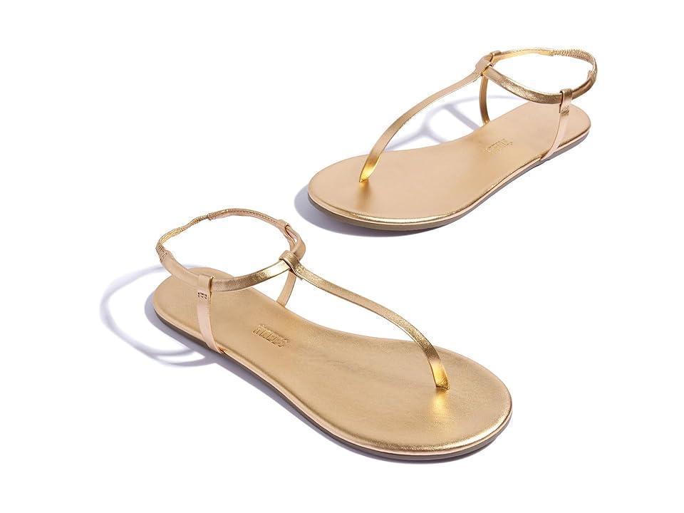 Womens Foundations Matte Leather T-Strap Sandals Product Image