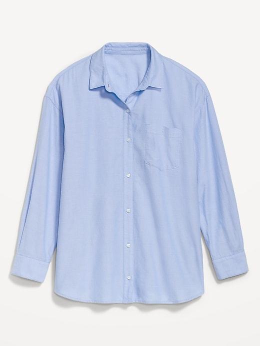 Oversized Button-Down Boyfriend Shirt Product Image