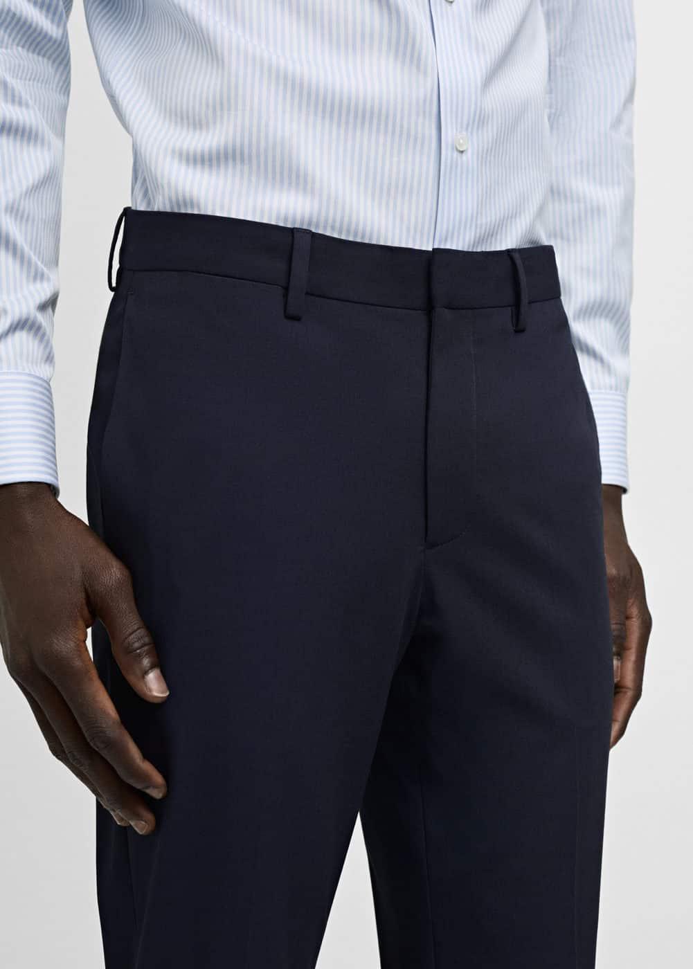 MANGO MAN - Stretch fabric super slim-fit suit pants dark navyMen Product Image