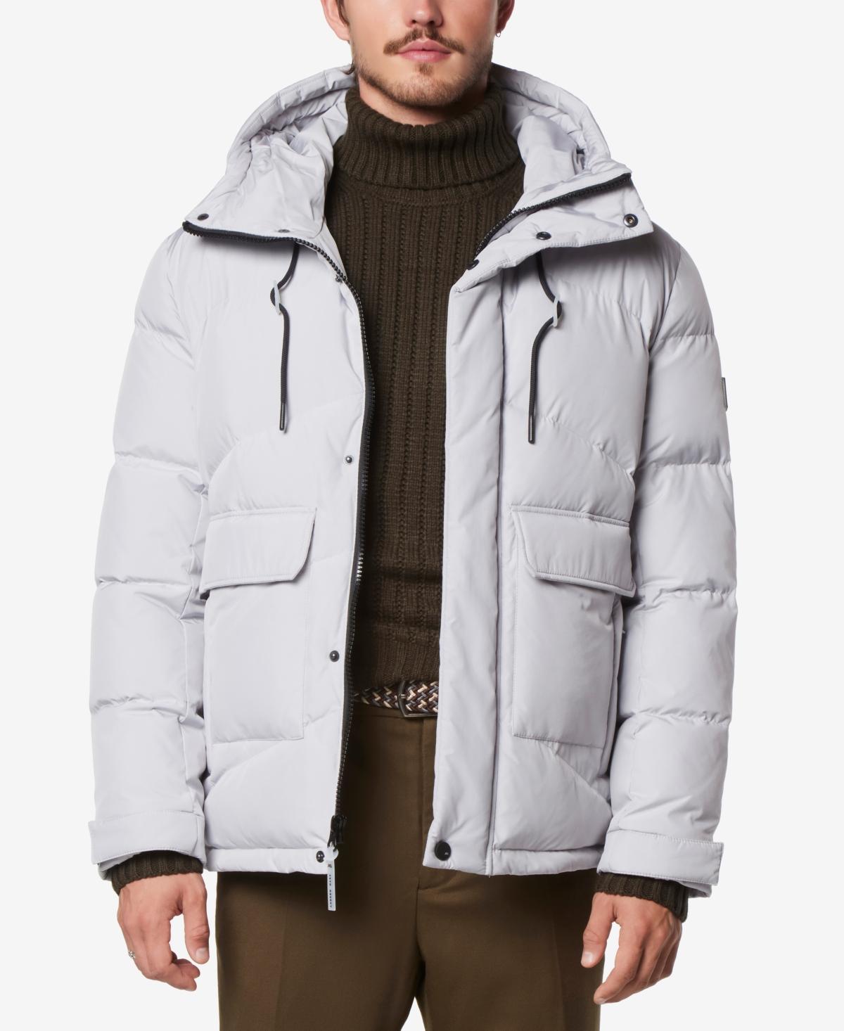 Andrew Marc Ingram Chevron Quilted Open Bottom Puffer with Snorkel Hood Product Image