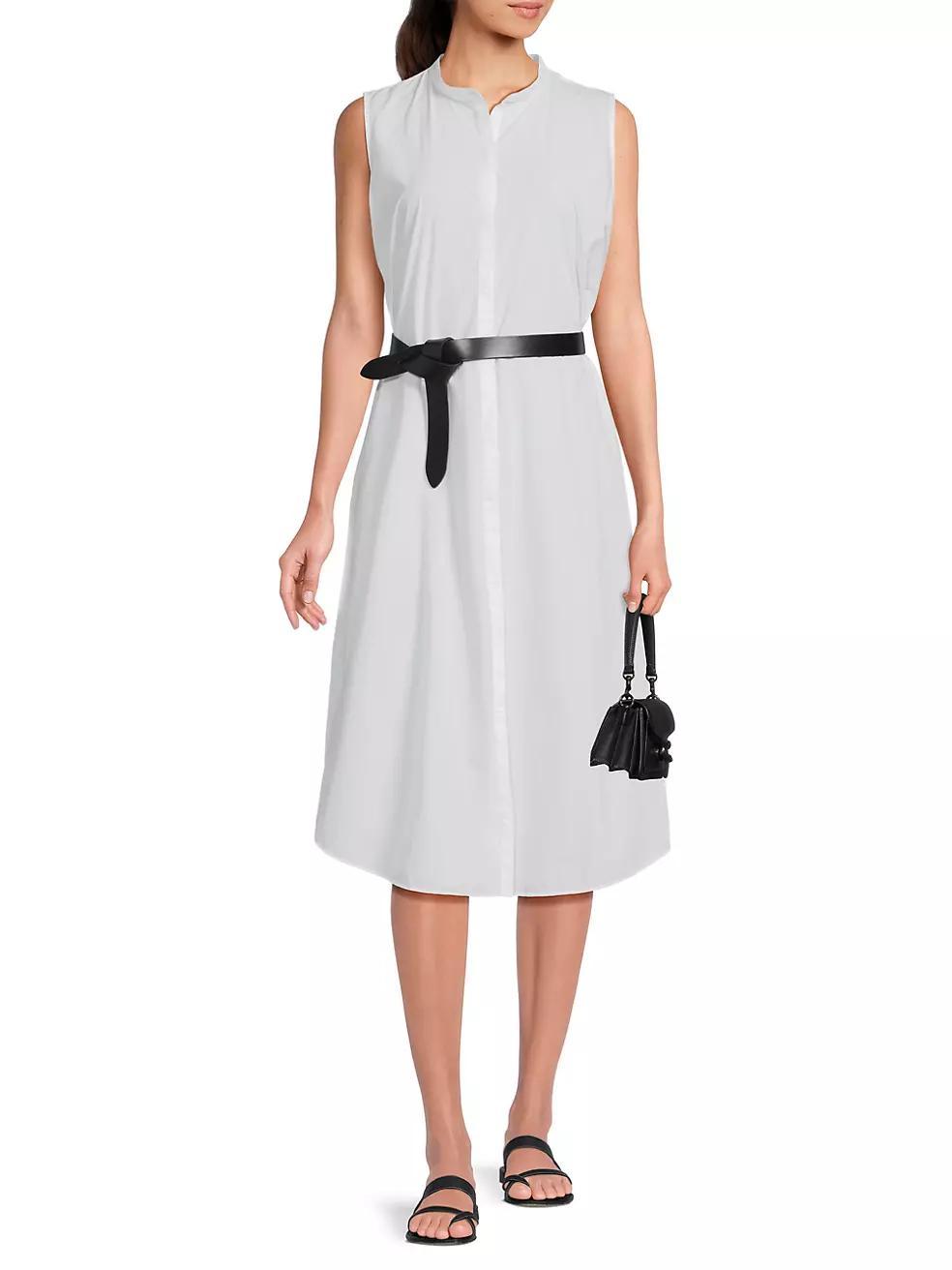 Cotton Sleeveless Shirtdress Product Image