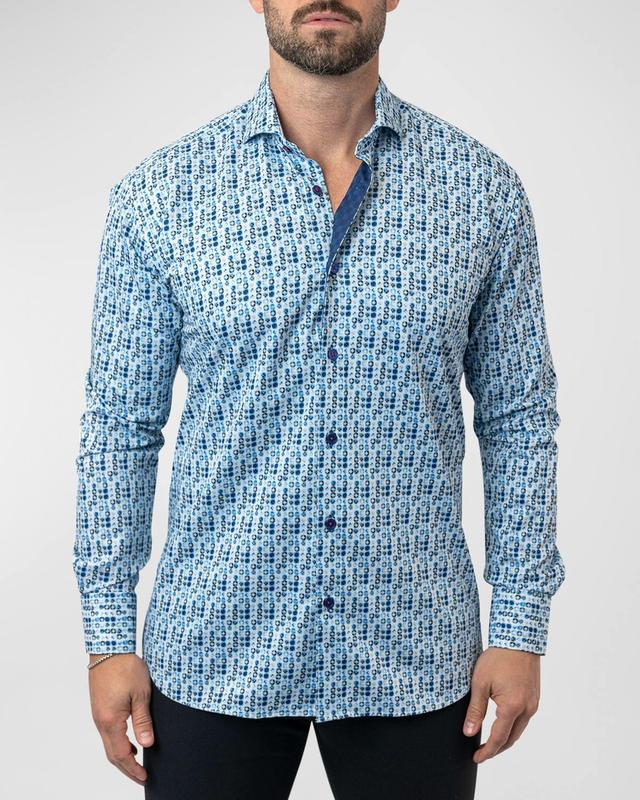 Maceoo Einstein Star Tile Egyptian Cotton Button-Up Shirt Product Image